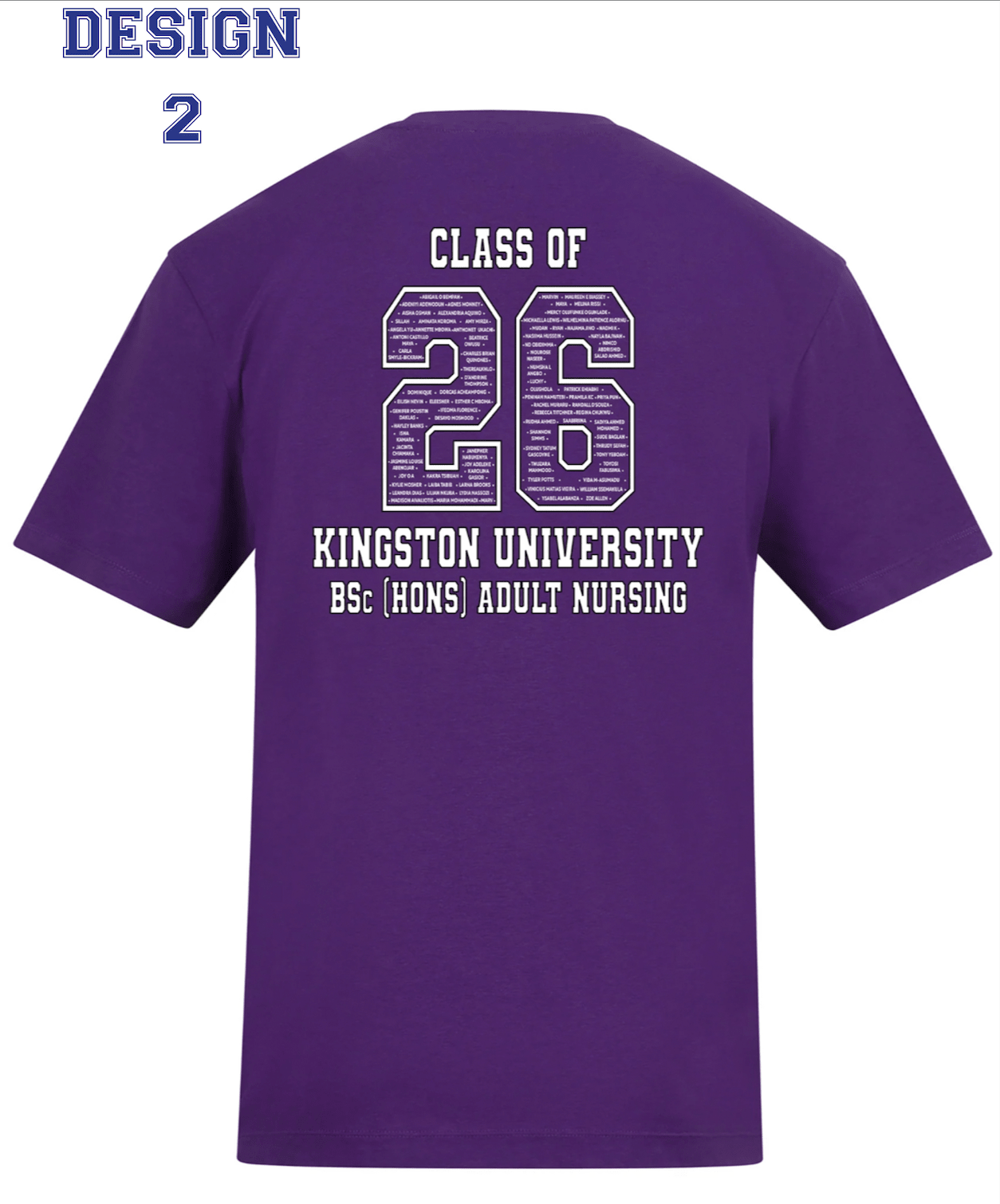 Kingston University T-Shirt Class of 2026 – BSc (Hons) Adult Nursing - Ink Stitch Press