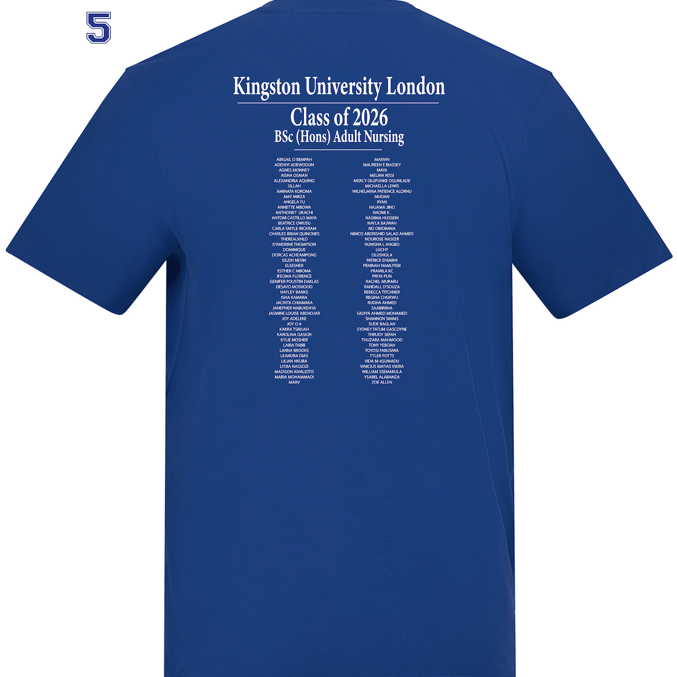 Kingston University T-Shirt Class of 2026 – BSc (Hons) Adult Nursing - Ink Stitch Press