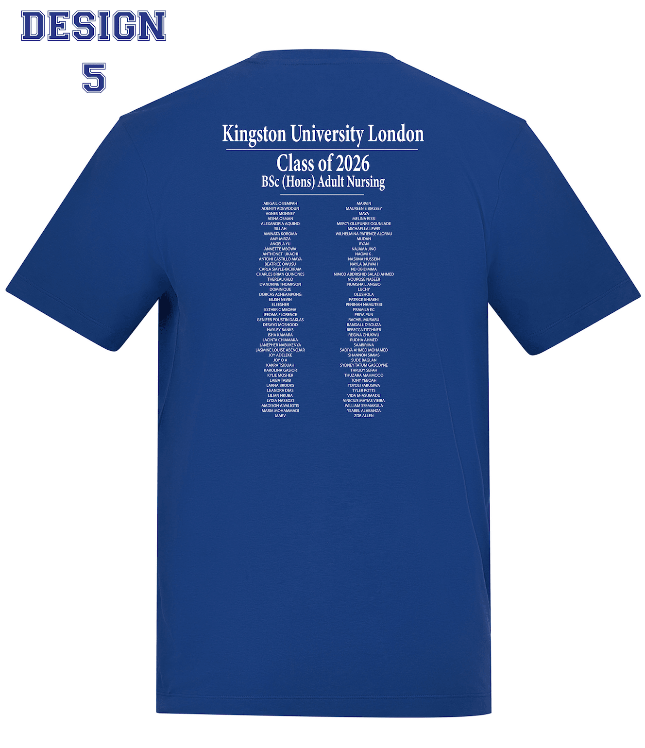 Kingston University T-Shirt Class of 2026 – BSc (Hons) Adult Nursing - Ink Stitch Press