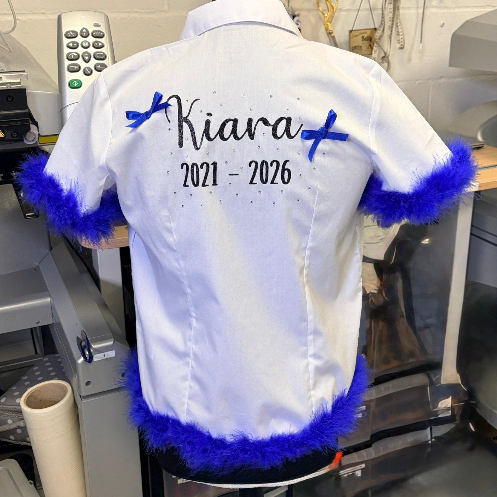 Marabou Trim & Bows Personalised School Leavers Shirt - Ink Stitch Press