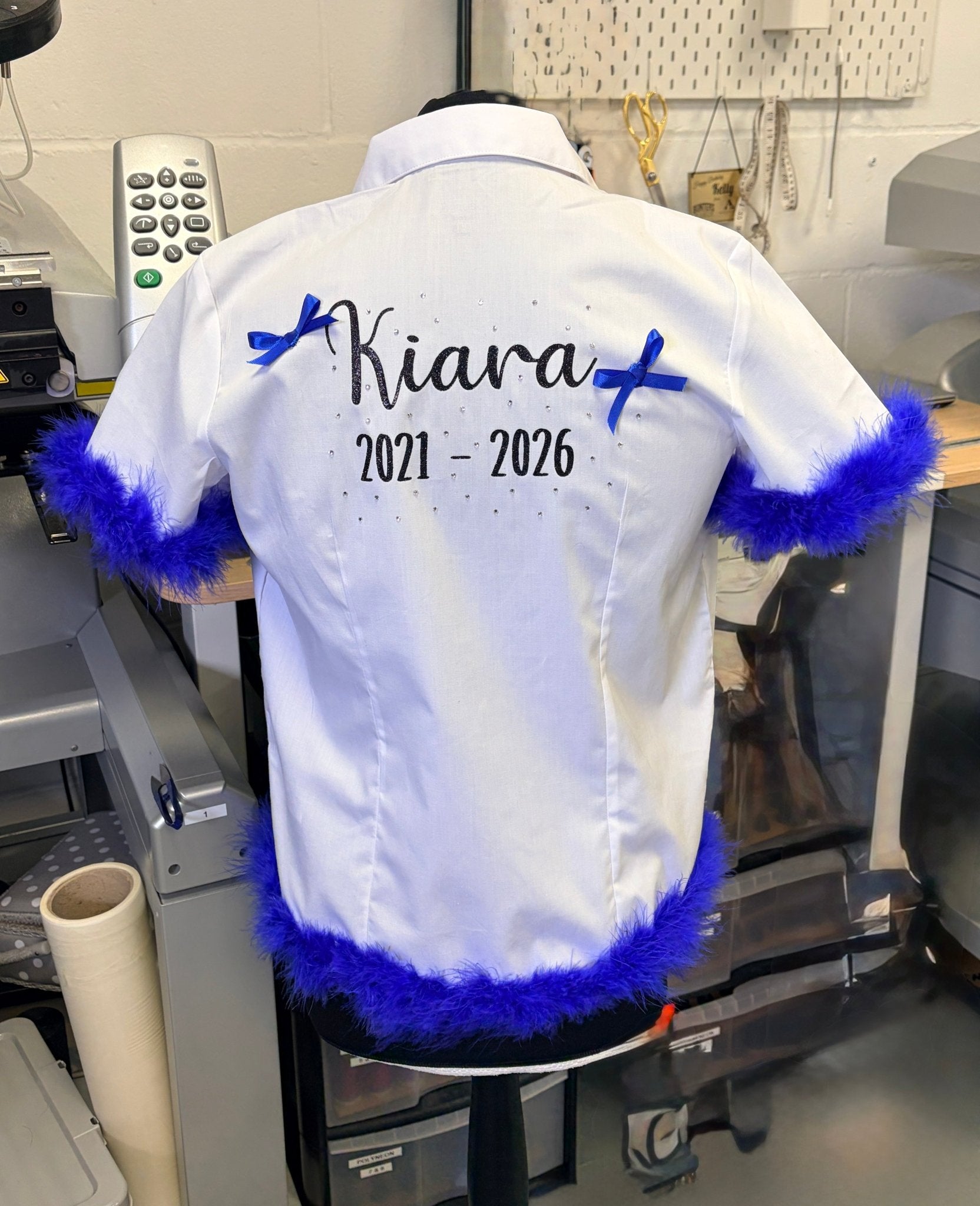 Marabou Trim & Bows Personalised School Leavers Shirt - Ink Stitch Press