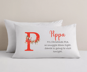 Personalised Christmas Eve Pillowcase - Initial Santa's Visit - Ink Stitch Press