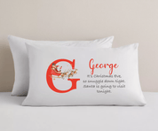 Personalised Christmas Eve Pillowcase - Initial Santa's Visit - Ink Stitch Press