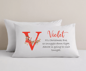 Personalised Christmas Eve Pillowcase - Initial Santa's Visit - Ink Stitch Press