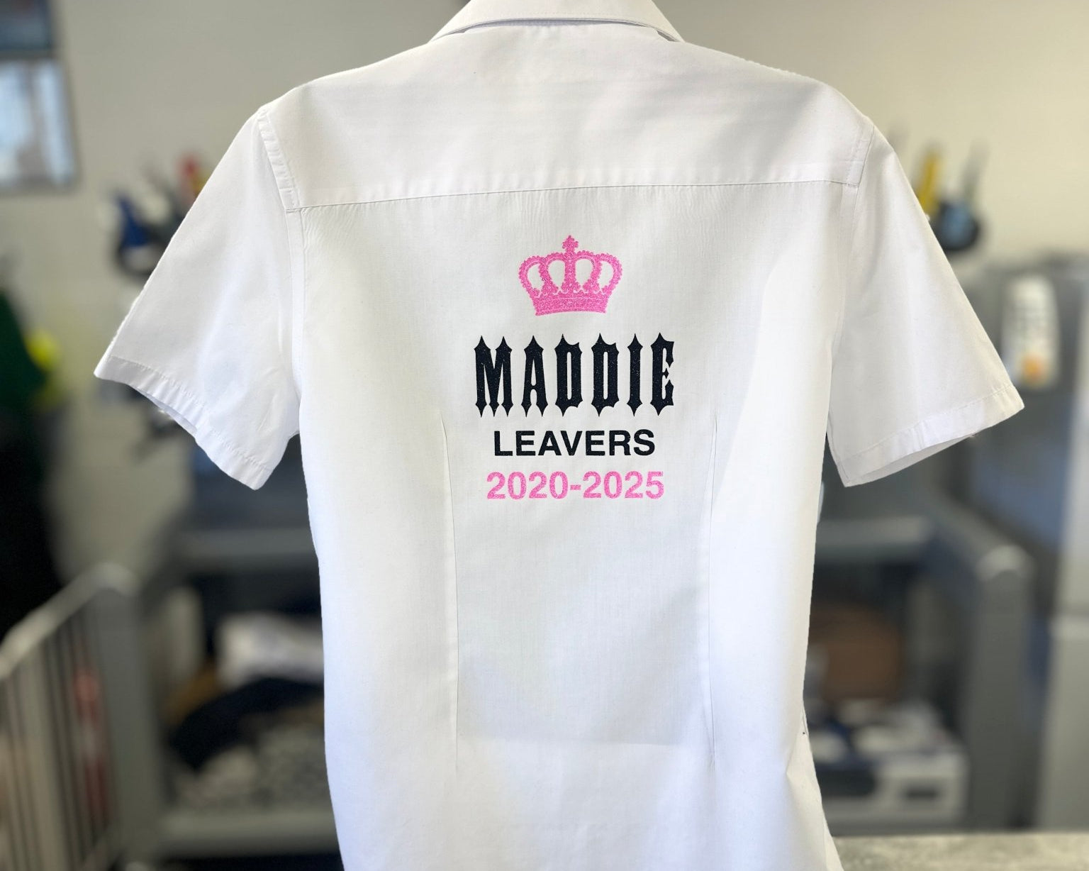 Personalised Crowned Gothic Style Leavers Shirt - Ink Stitch Press