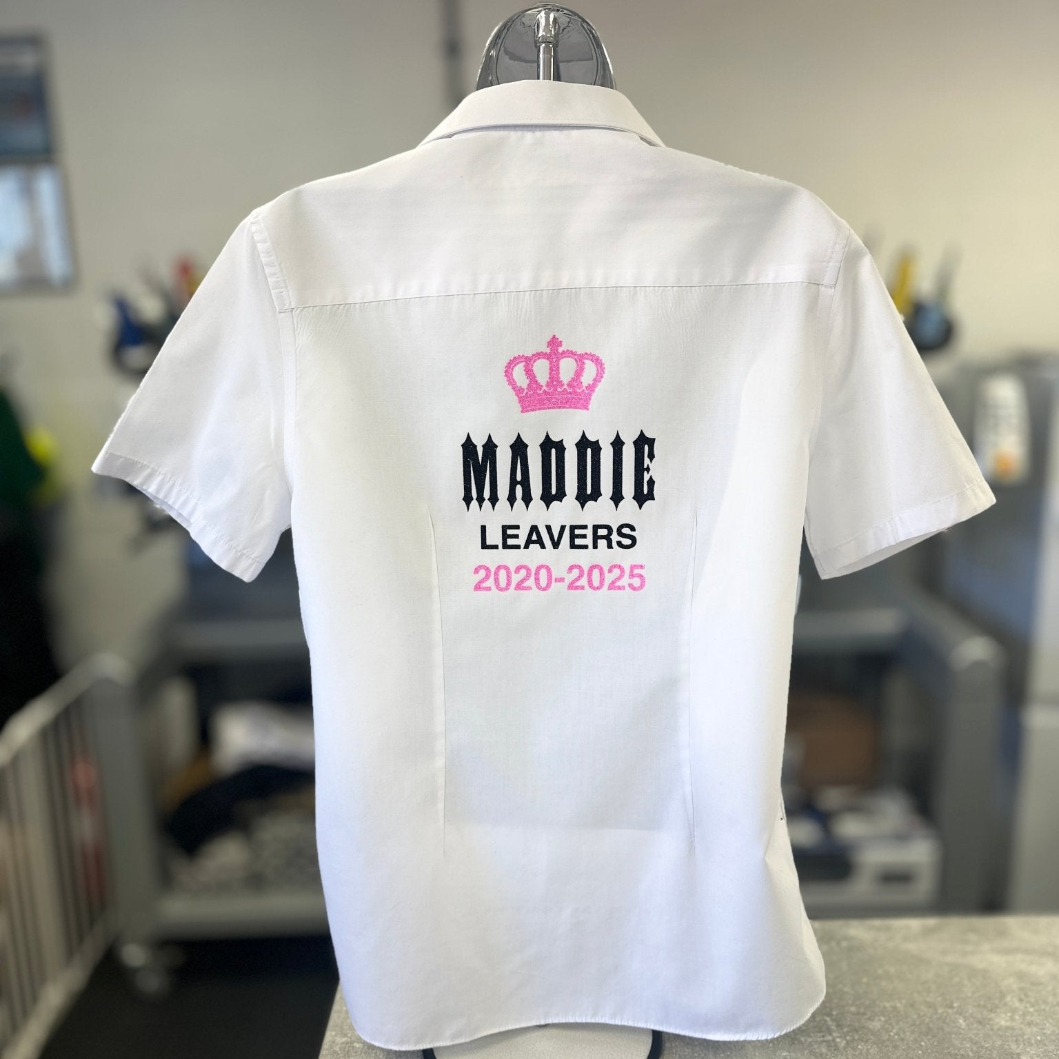 Personalised Crowned Gothic Style Leavers Shirt - Ink Stitch Press
