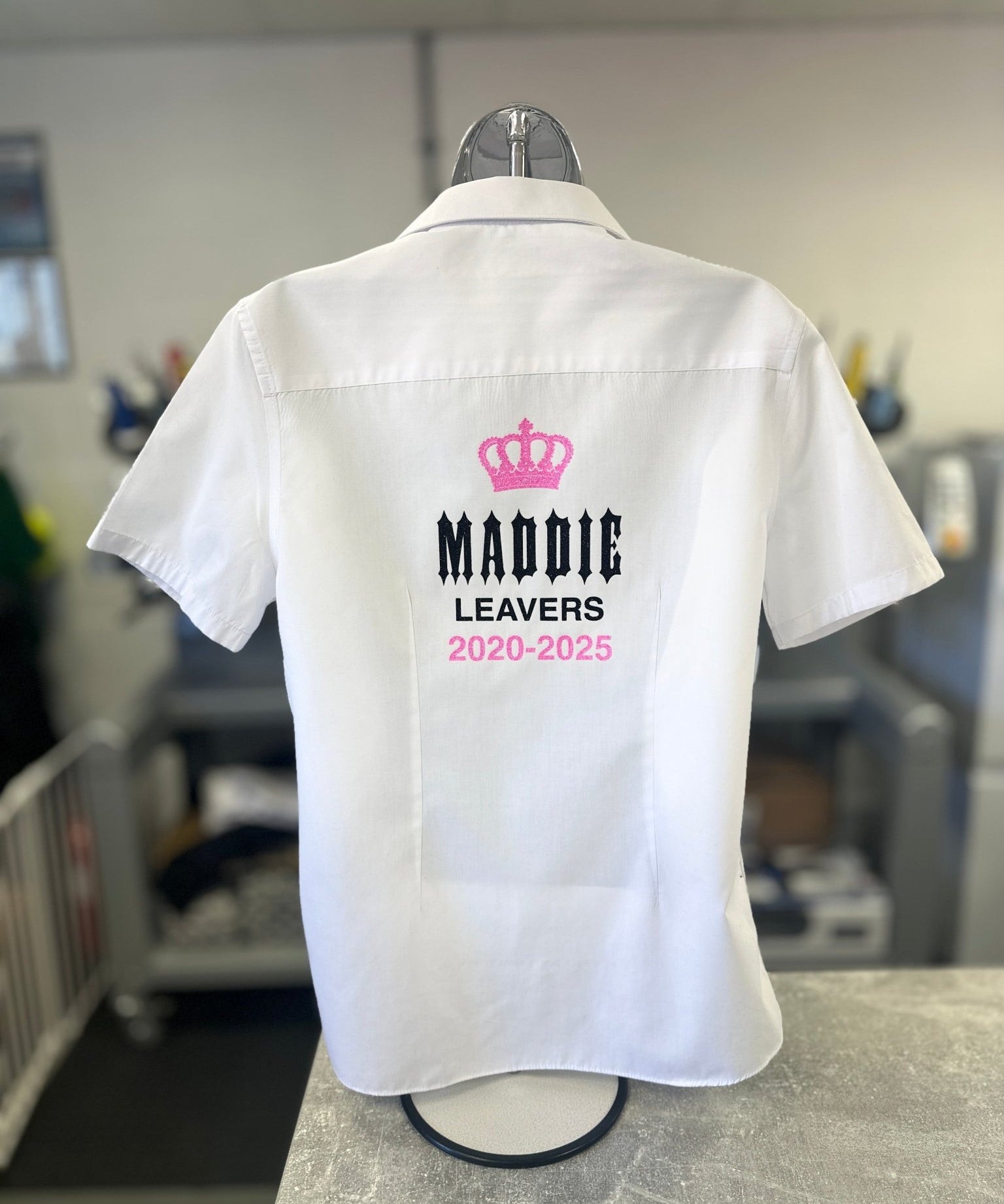 Personalised Crowned Gothic Style Leavers Shirt - Ink Stitch Press