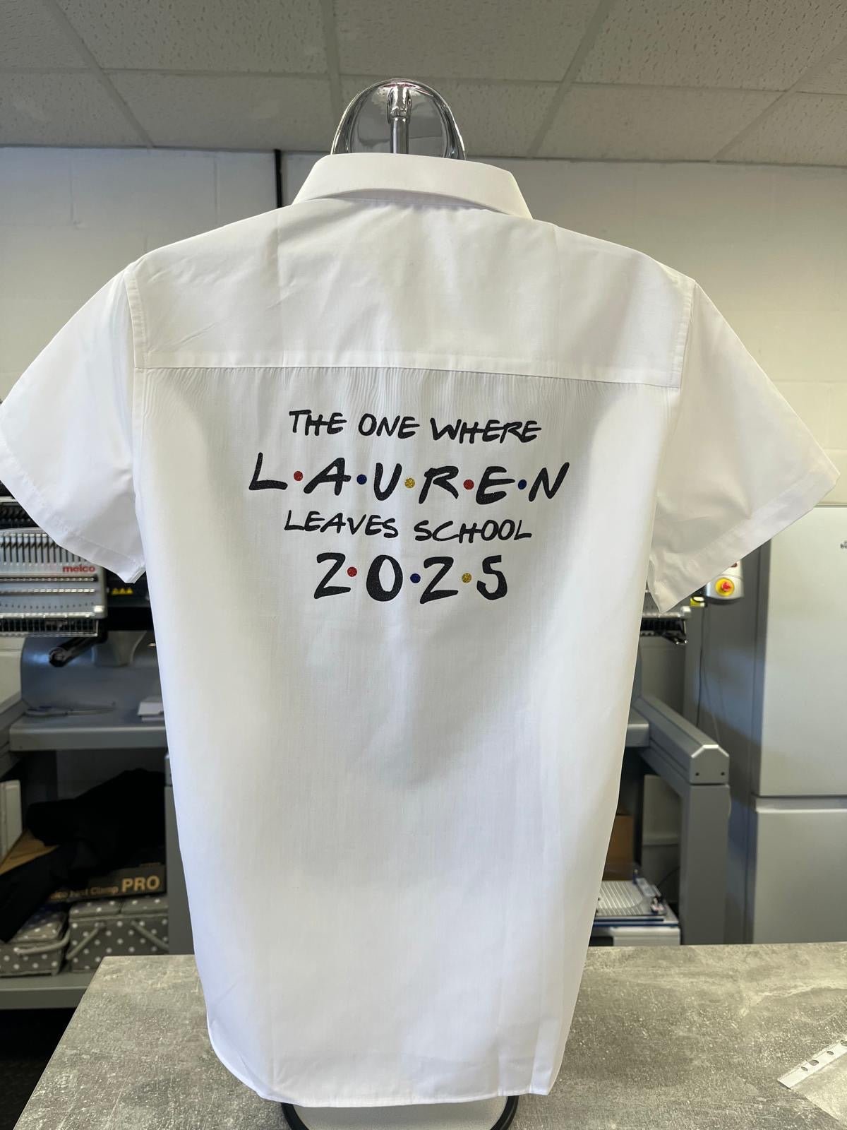 Personalised Friends Inspired School Leavers Shirt Ink Stitch Press