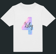 Personalised Mermaid Number & Name Kids T-Shirt – Custom Birthday Age Tee - Ink Stitch Press