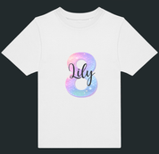 Personalised Mermaid Number & Name Kids T-Shirt – Custom Birthday Age Tee - Ink Stitch Press