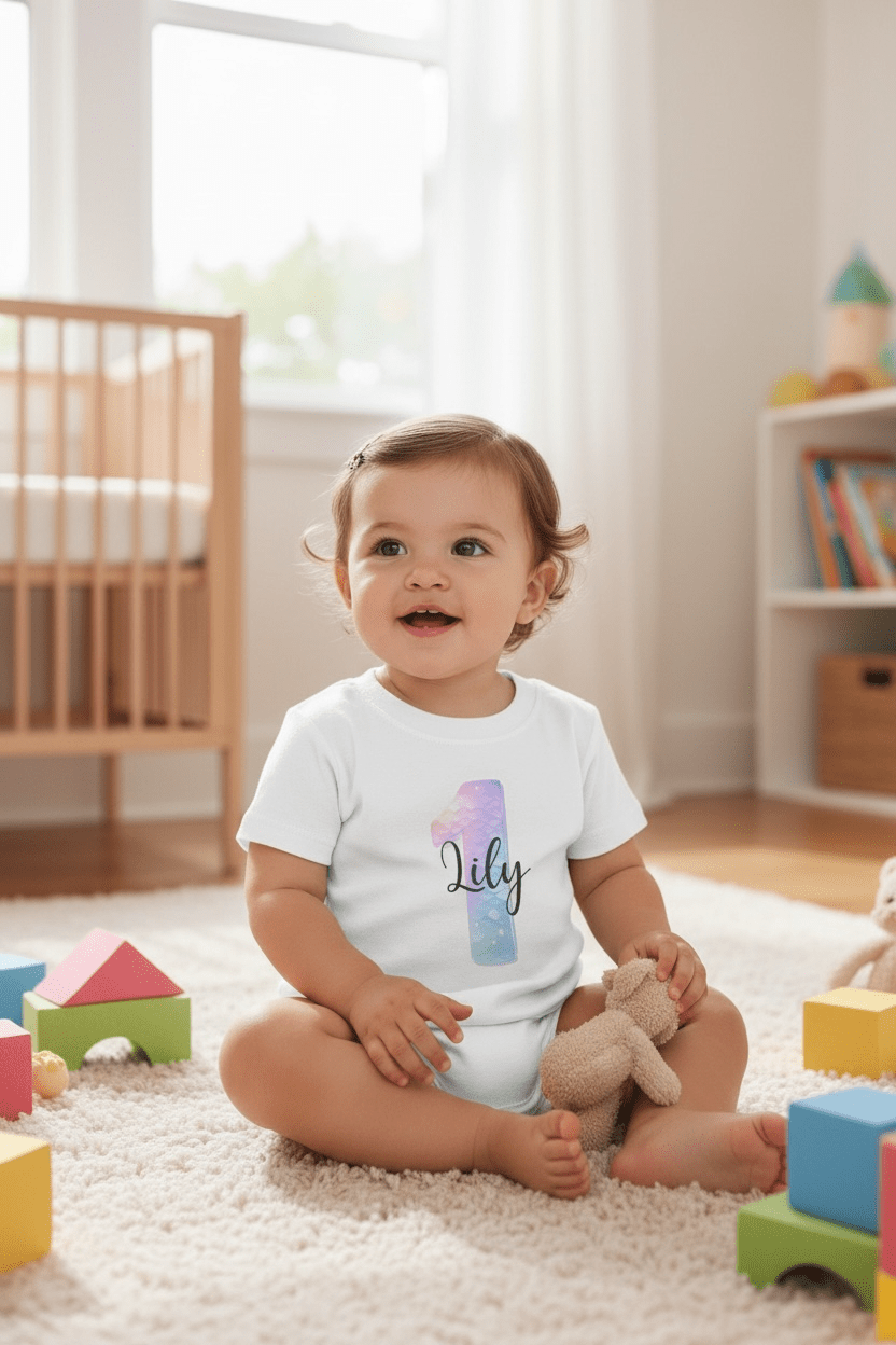 Personalised Mermaid Number & Name Kids T-Shirt – Custom Birthday Age Tee - Ink Stitch Press