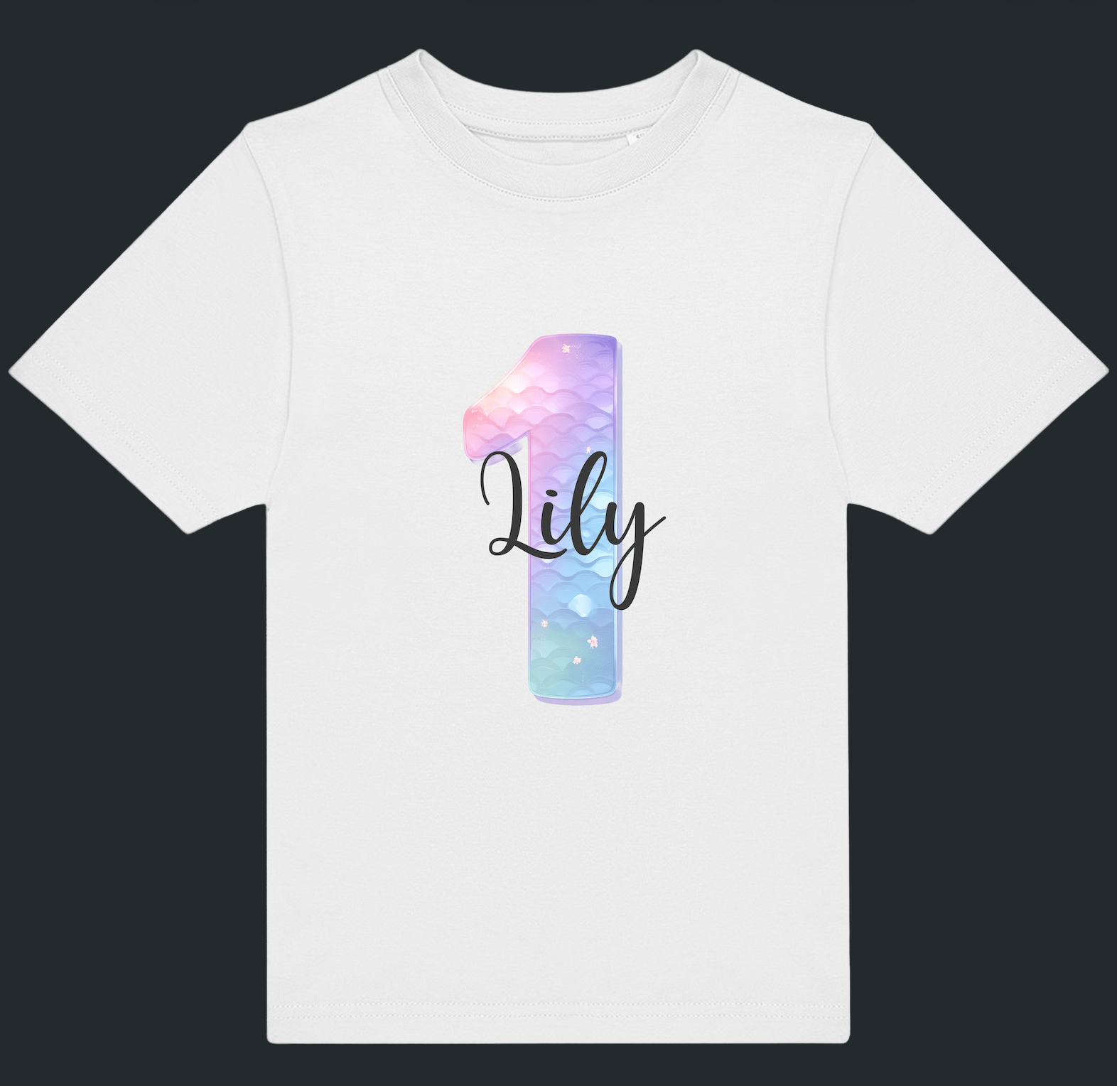 Personalised Mermaid Number & Name Kids T-Shirt – Custom Birthday Age Tee - Ink Stitch Press