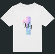 Personalised Mermaid Number & Name Kids T-Shirt – Custom Birthday Age Tee - Ink Stitch Press