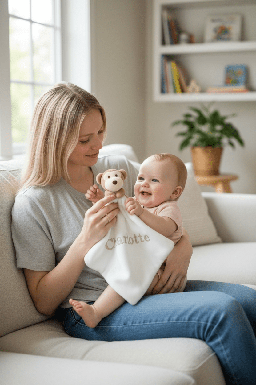 Personalised Mumbles Monkey Comforter With Embroidered Name - Ink Stitch Press