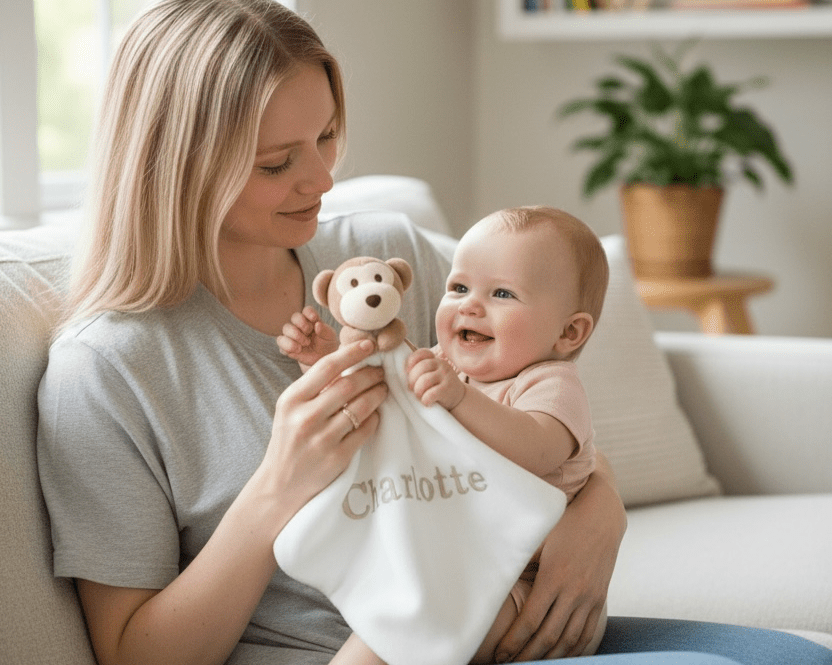 Personalised Mumbles Monkey Comforter With Embroidered Name - Ink Stitch Press