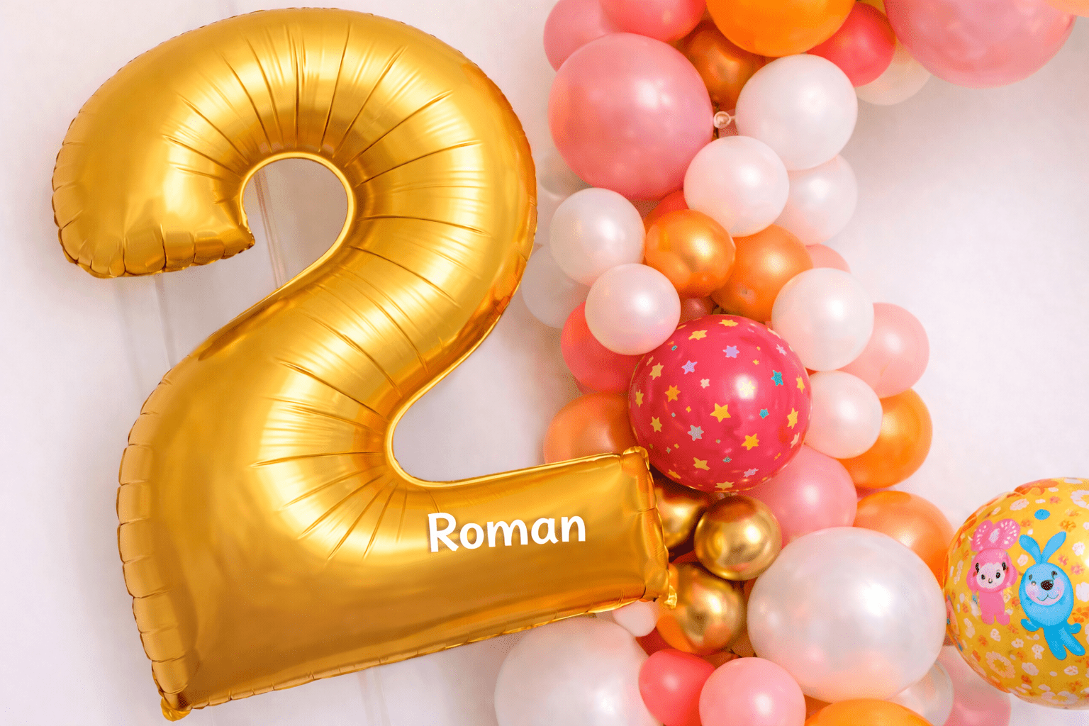 Personalised Number Balloon Name Decal – DIY Vinyl Sticker for 34–40″ Balloons - Ink Stitch Press