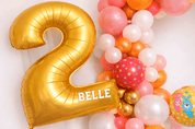 Personalised Number Balloon Name Decal – DIY Vinyl Sticker for 34–40″ Balloons - Ink Stitch Press