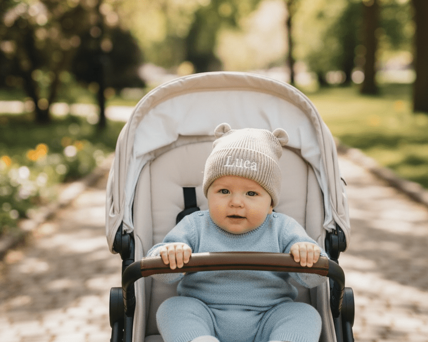 Personalised Organic Baby Bear Beanie - Ink Stitch Press