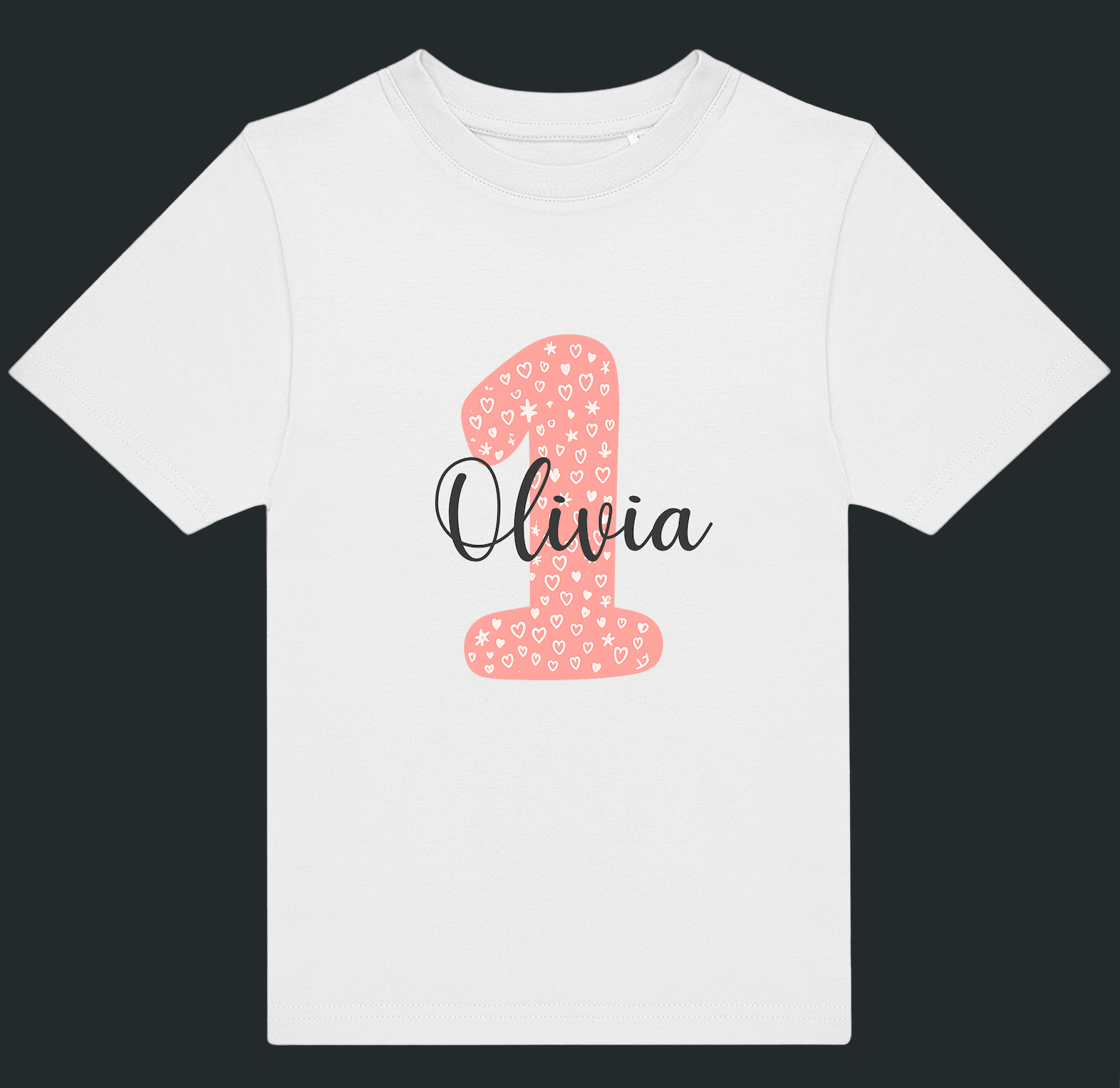 Personalised Pink Number & Name Kids T-Shirt – Custom Birthday Age Tee - Ink Stitch Press