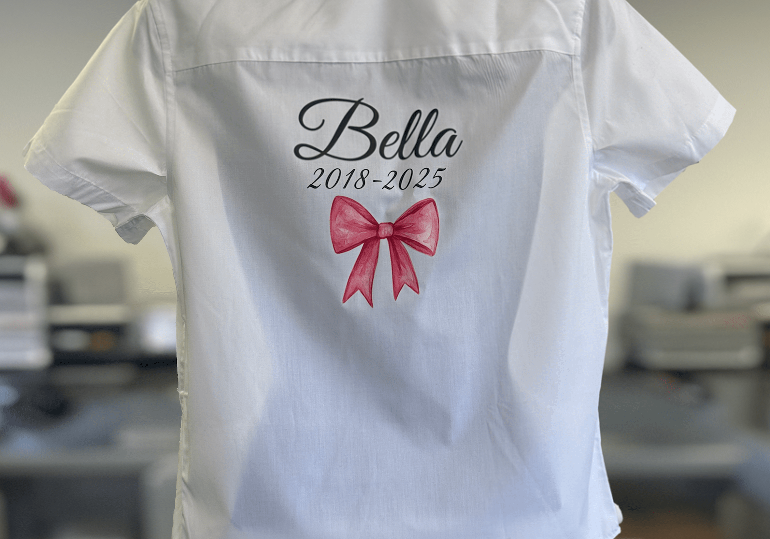 Personalised Printed Bow Leavers Shirt - Ink Stitch Press