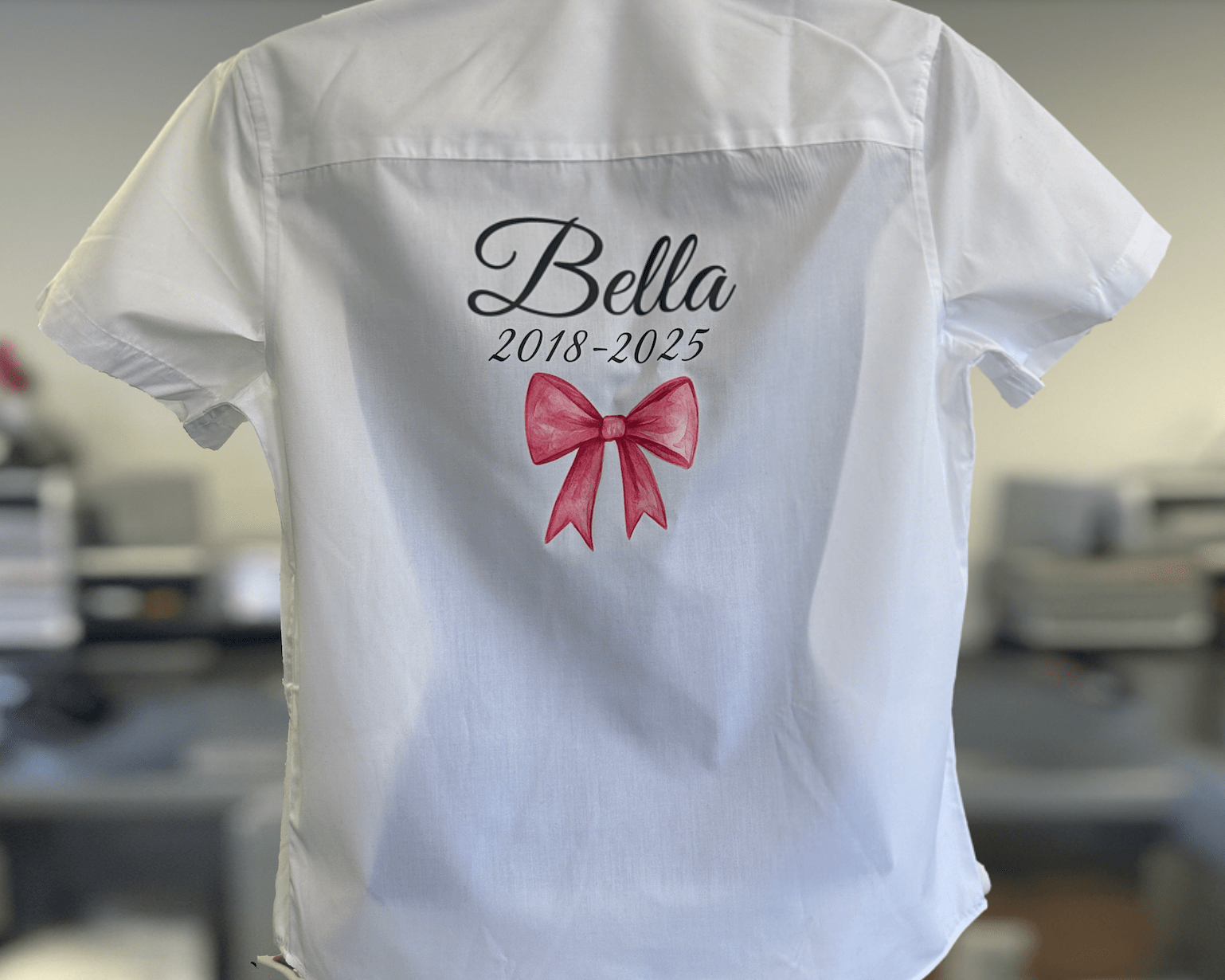Personalised Printed Bow Leavers Shirt - Ink Stitch Press