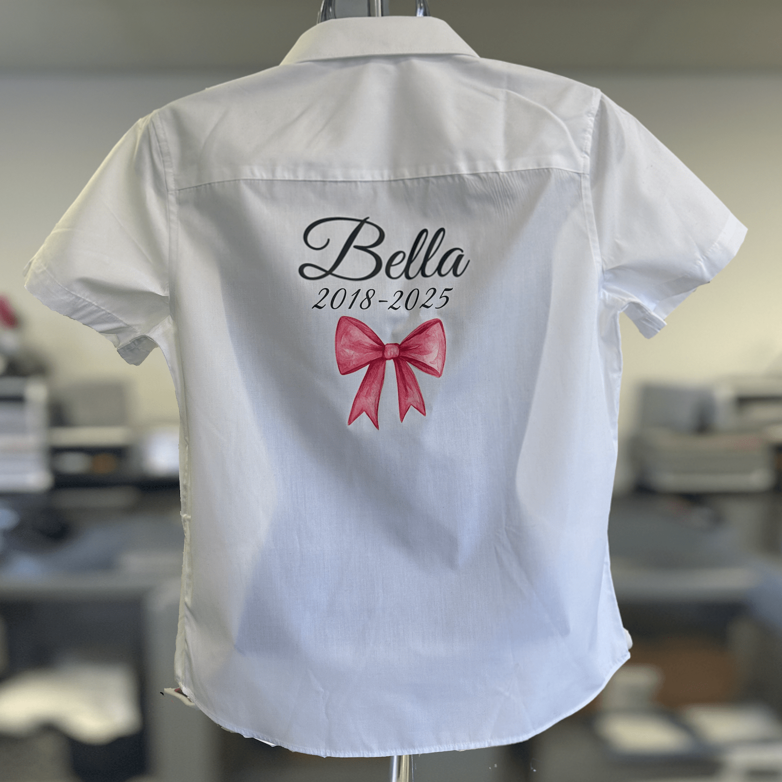 Personalised Printed Bow Leavers Shirt - Ink Stitch Press