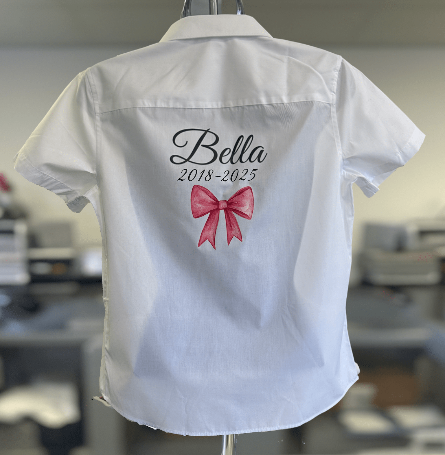 Personalised Printed Bow Leavers Shirt - Ink Stitch Press
