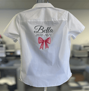 Personalised Printed Bow Leavers Shirt - Ink Stitch Press