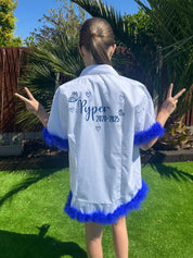 Personalised School Leavers Shirt with Butterflies & Marabou Boa Trim - Ink Stitch Press