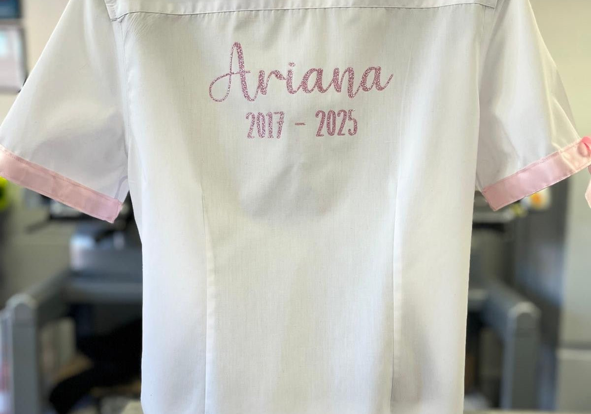 Personalised School Leavers Shirt with Satin Ribbon Trim & Bows - Ink Stitch Press