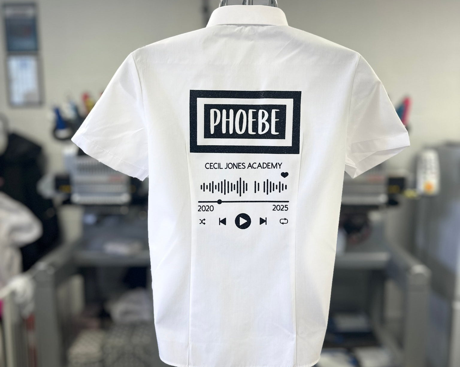 Personalised Spotify Inspired School Leavers Shirt - Ink Stitch Press