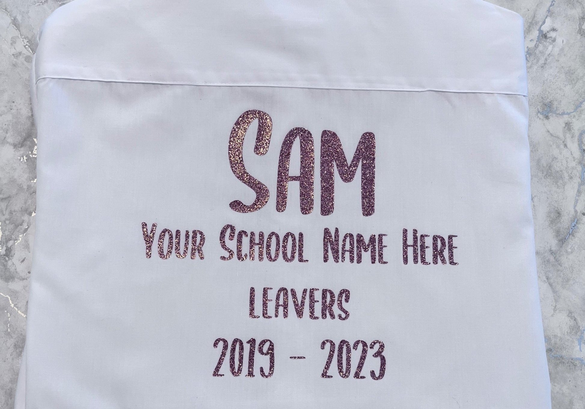 Rose Gold HTV Personalised School Leavers Shirt - Ink Stitch Press