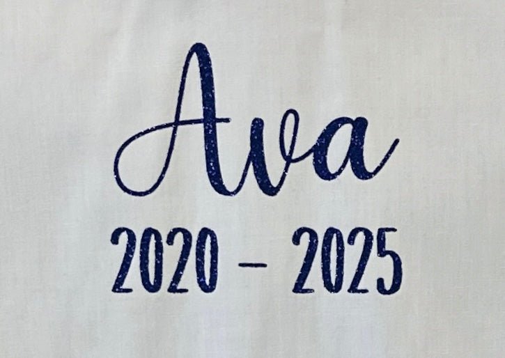 Royal Blue Satin Ribbon Trim & Bows Personalised School Leavers Shirt - Ink Stitch Press