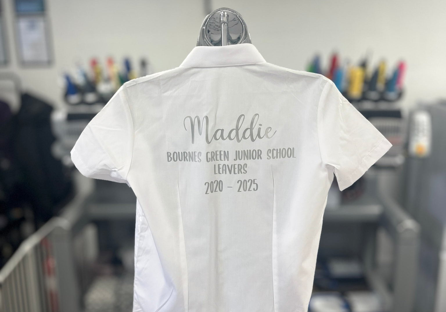 Silver HTV Personalised School Leavers Shirt - Ink Stitch Press