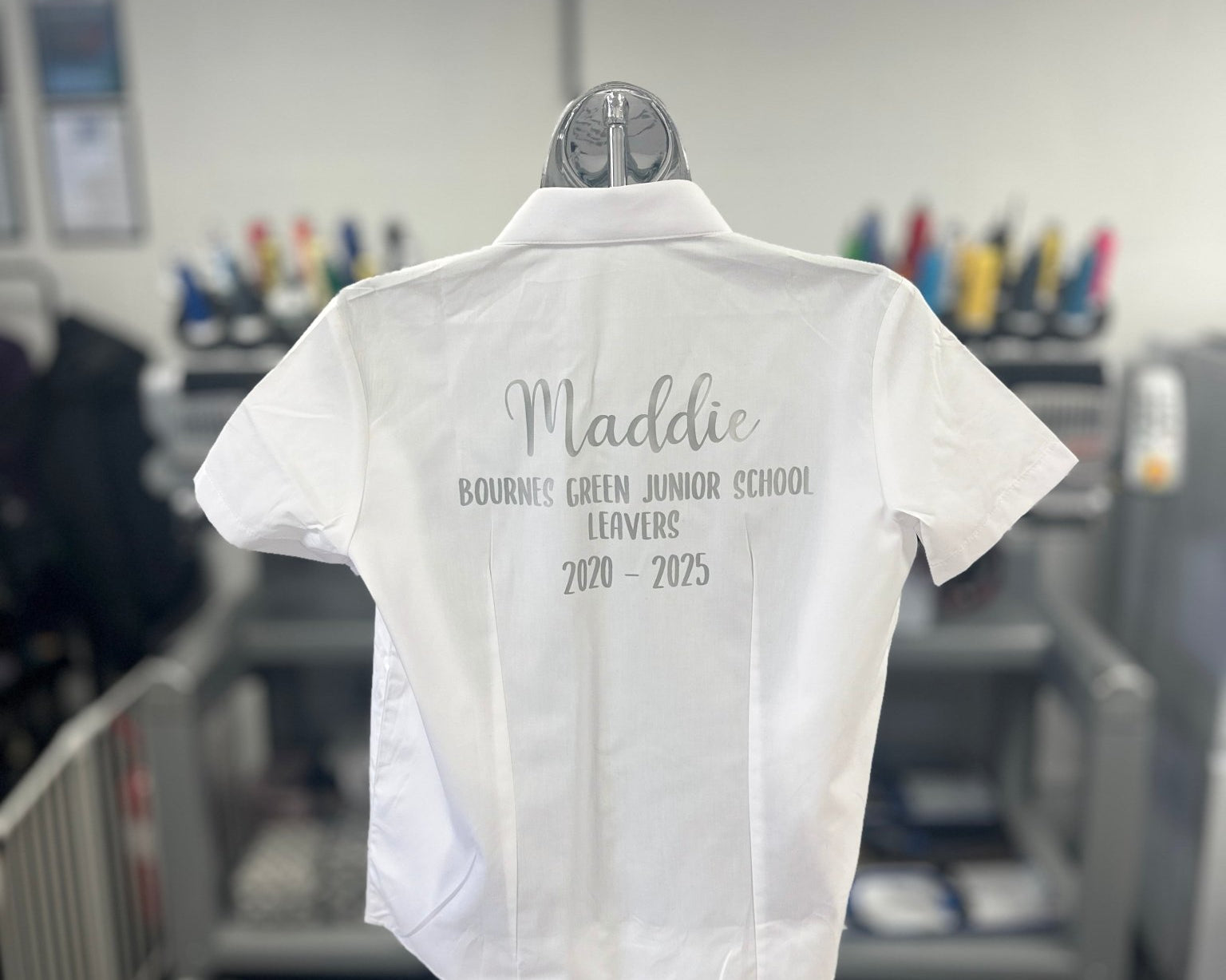 Silver HTV Personalised School Leavers Shirt - Ink Stitch Press