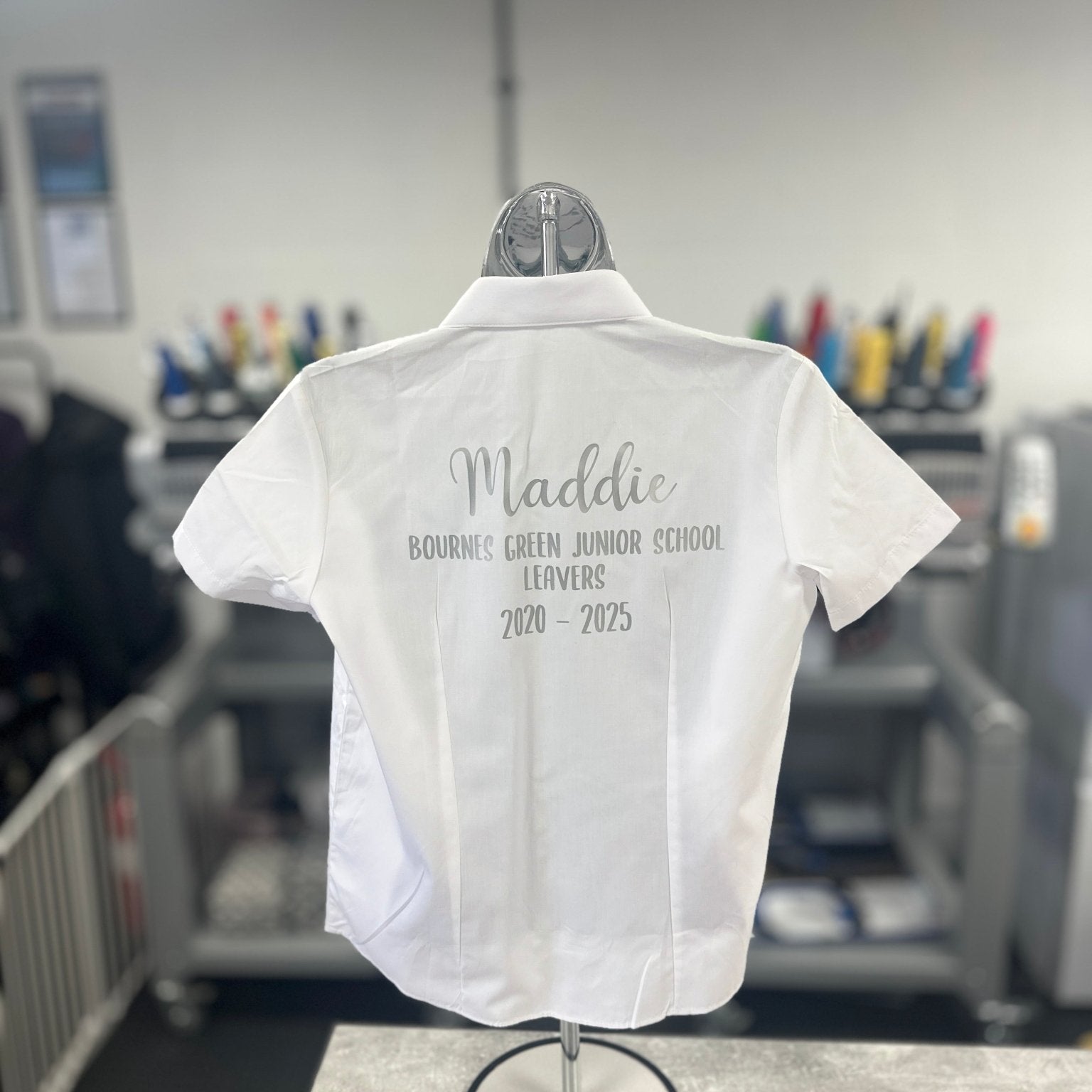 Silver HTV Personalised School Leavers Shirt - Ink Stitch Press