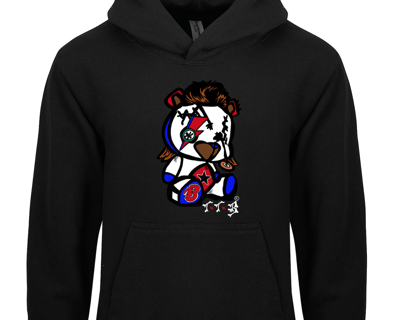 TTB - Bowie Bear - Kids Basics Hoodie - Ink Stitch Press