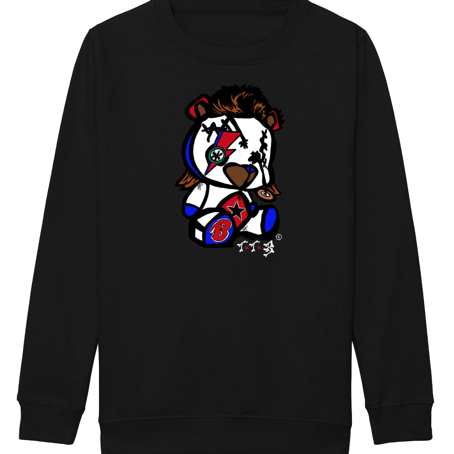 TTB - Bowie Bear - Kids Basics Sweatshirt - Ink Stitch Press