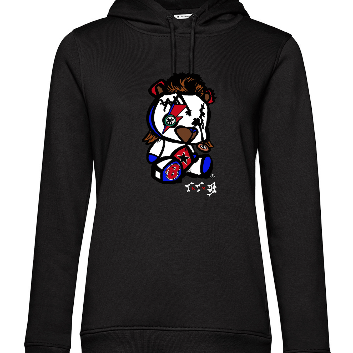 TTB - Bowie Bear - Ladies Basics Hoodie - Ink Stitch Press
