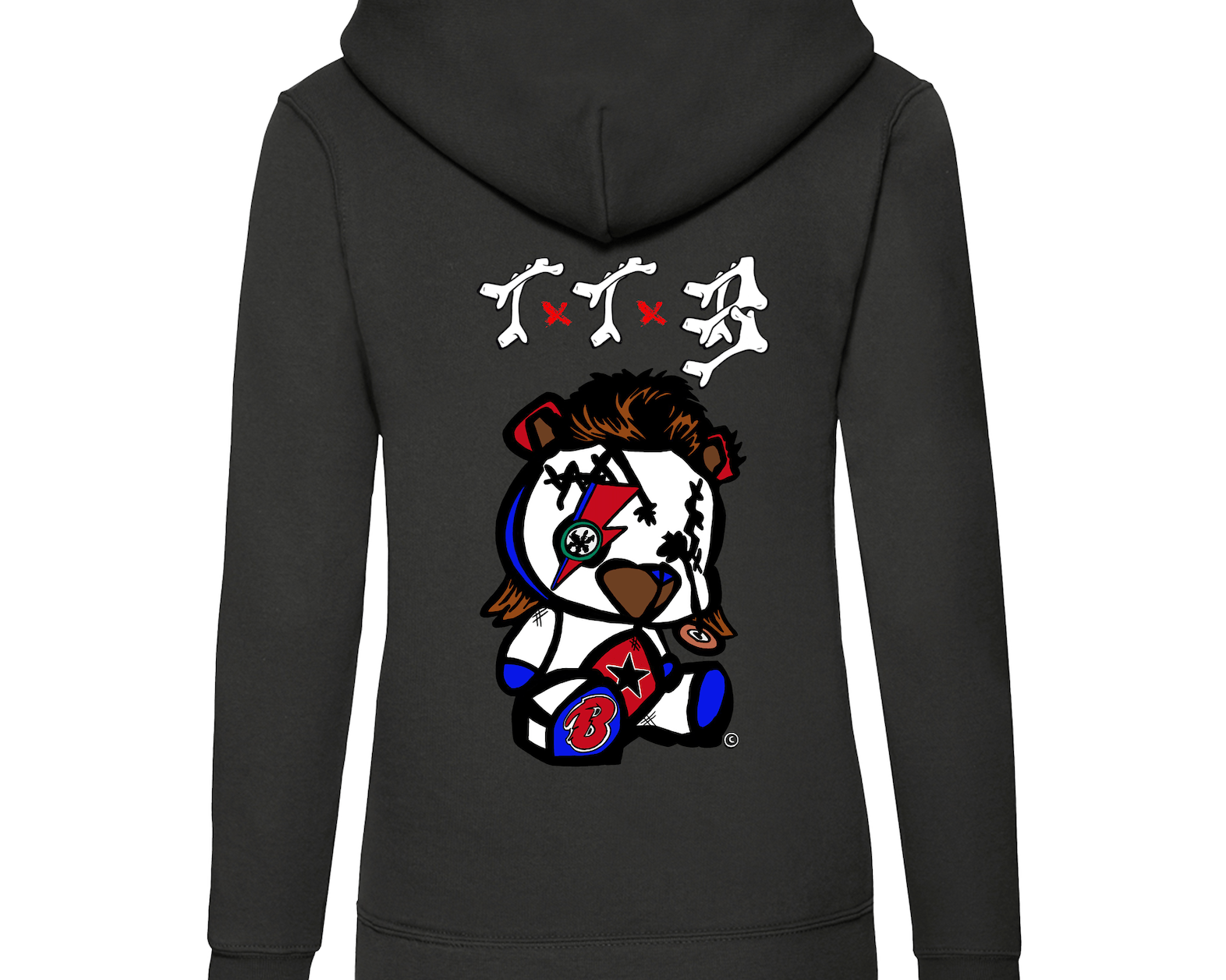 TTB - Bowie Bear - Ladies Premium Hoodie - Ink Stitch Press
