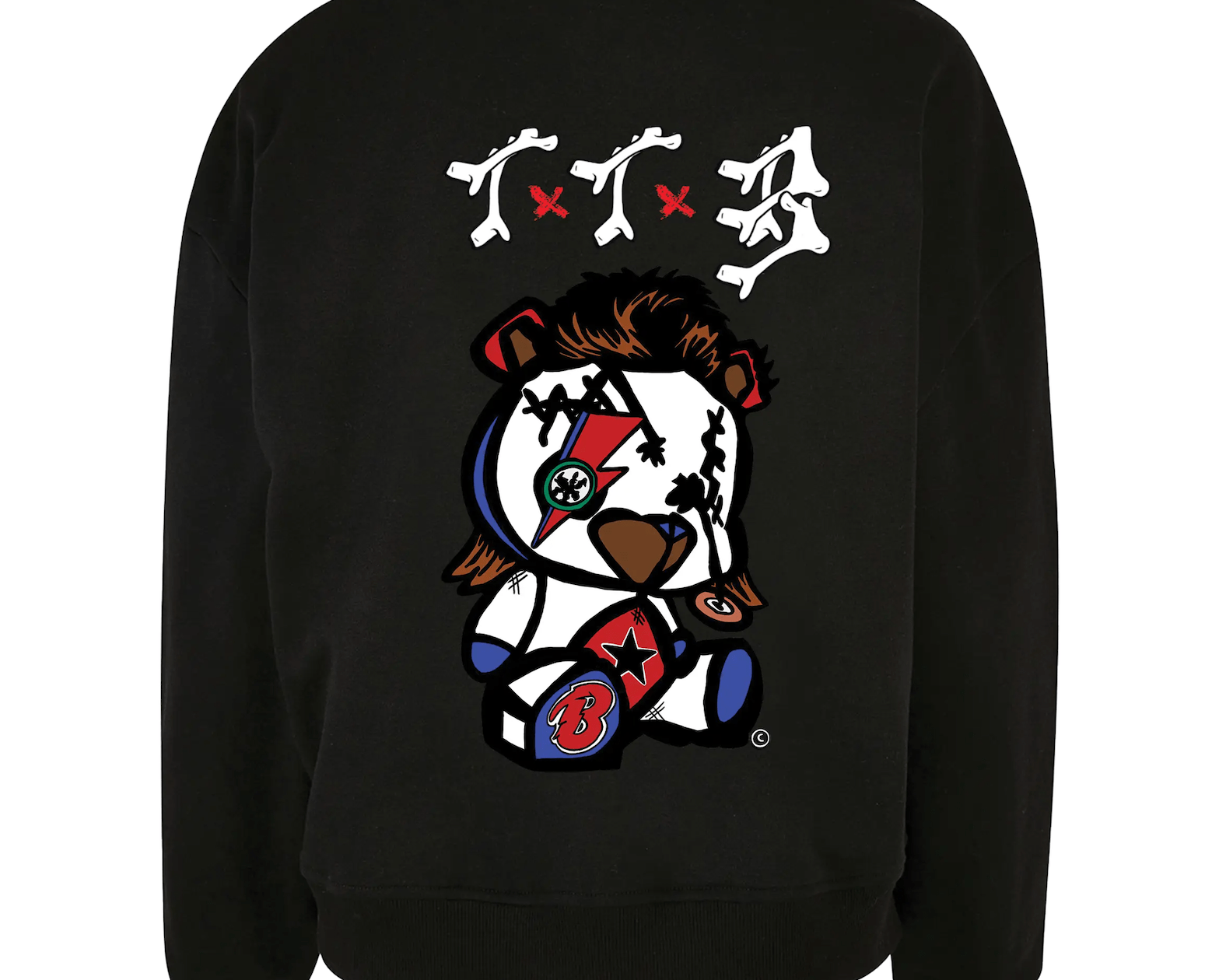 TTB - Bowie Bear - Ladies Premium Oversized Sweatshirt - Ink Stitch Press