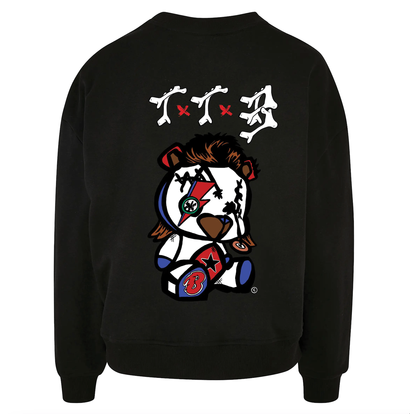 TTB - Bowie Bear - Ladies Premium Oversized Sweatshirt - Ink Stitch Press