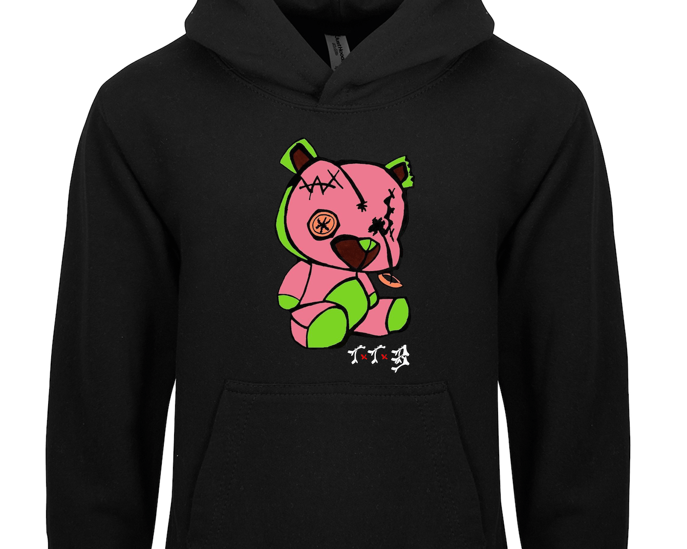 TTB - Pink Bear - Kids Basics Hoodie - Ink Stitch Press