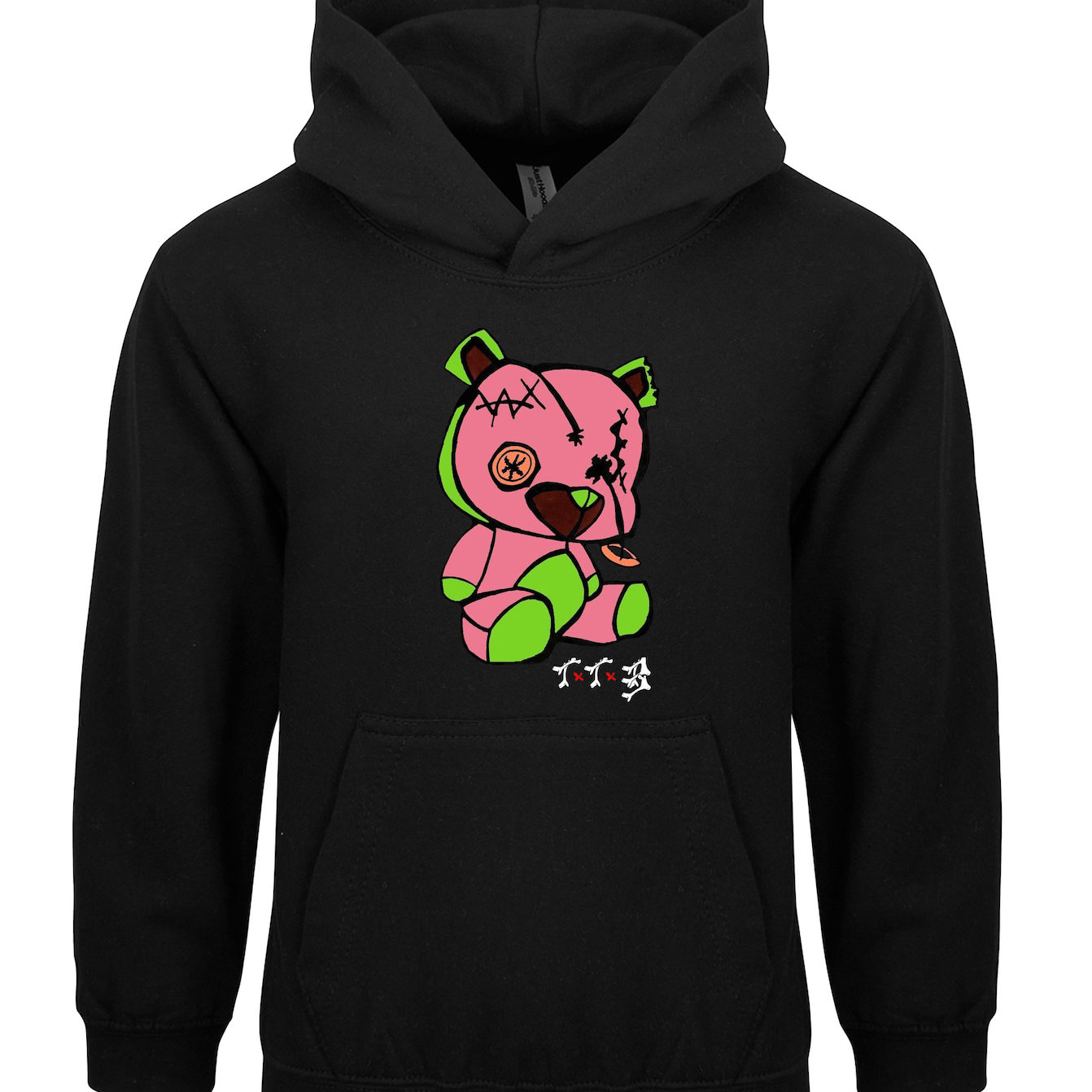 TTB - Pink Bear - Kids Basics Hoodie - Ink Stitch Press