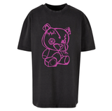 TTB - Pink Hollow Bear - Ladies Oversized Acid T-Shirt