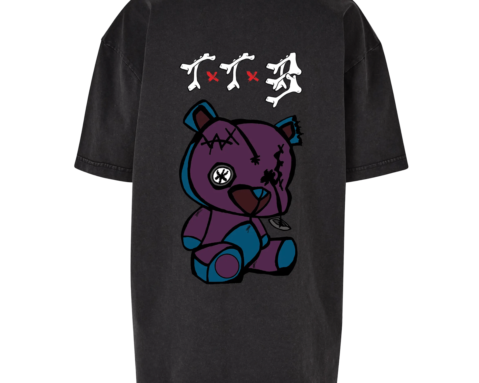 TTB - Prince Bear - Ladies Oversized Acid T-Shirt - Ink Stitch Press