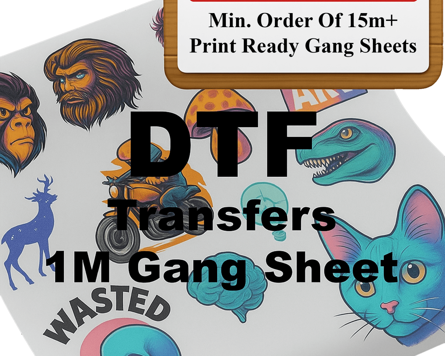 Wholesale DTF Transfers - 1 Meter Gang Sheet - Minimum Of 15m - Ink Stitch Press